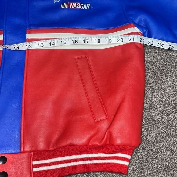 Nascar Rusty Wallace Chase Letterman Jacket Red White Blue Coat Men's Large L - Picture 9 of 11